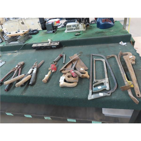 Bolt Cutters, Shears, Saws, Pry Bars, Pipe Wrench