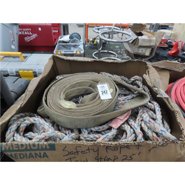 Safety Tow Rope, 25' Toe Strap