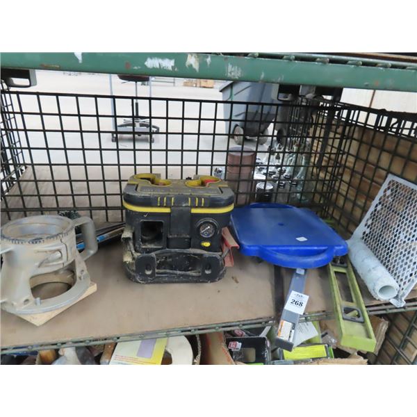 Battery Pack, Level, Clamps, Supplies