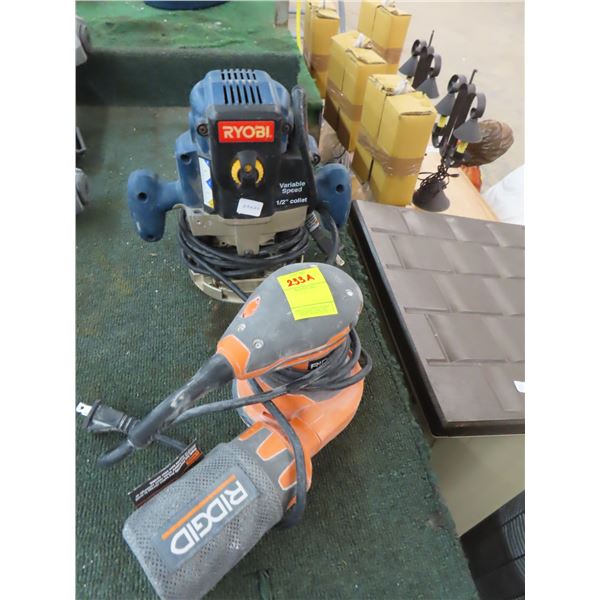 Ryobi Router and Ridgid Palm Sander