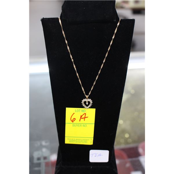 14K Heart Necklace 3.3g