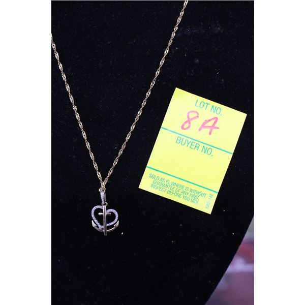 18K YG Chain 2.2g, 10K Heart & Anchor Pendant 2.2g