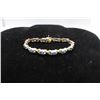 Image 3 : 14K YG Diamond & Sapphire Bracelet w/26 Round Cut Diamonds & 13 Oval Mixed Cut Sapphires 13.5g