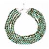 Image 1 : Turquoise Stone Sterling Silver 5-Strand Necklace