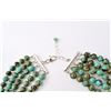 Image 2 : Turquoise Stone Sterling Silver 5-Strand Necklace