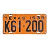 Image 1 : 1939 Texas License Plate