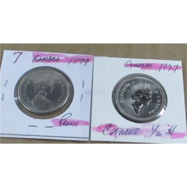 1979 & 1997 CANADA PROOF HALF DOLLARS