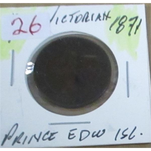 1871 PRINCE EDWARD ISLAND VICTORIAN LARGE PENNY