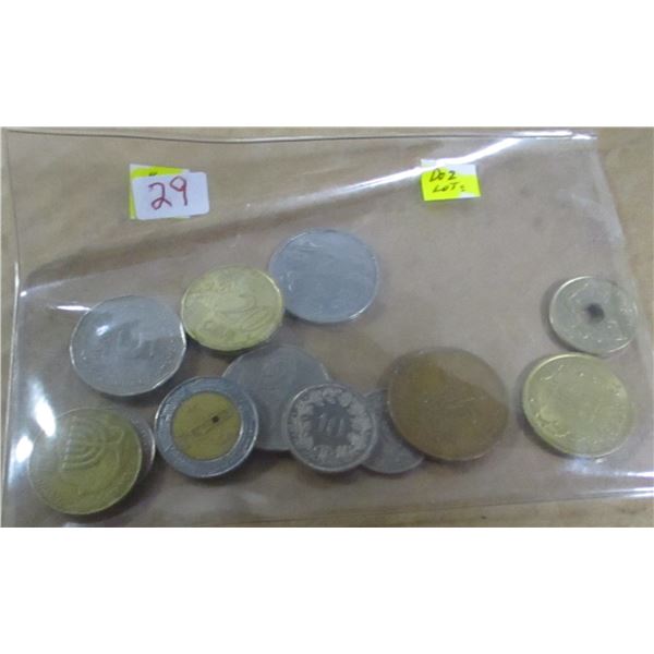 STOCK SHEET OF 12 WORLD COLLECTABLE COINS
