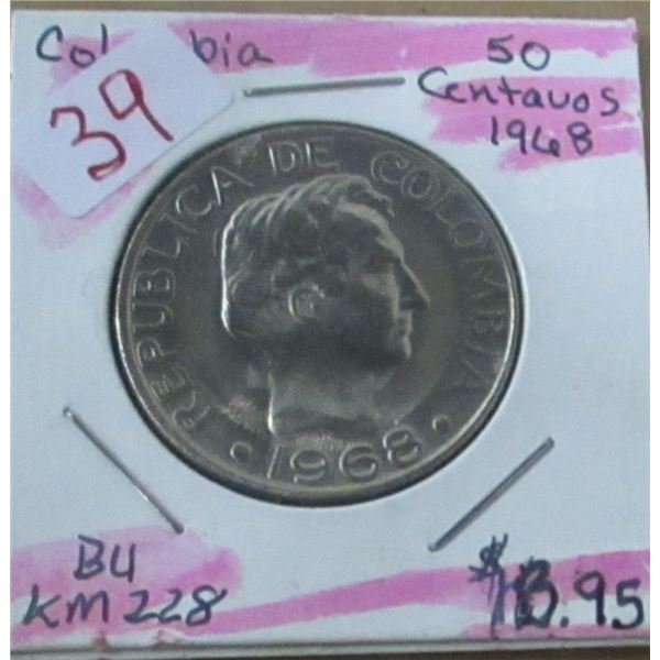 1968 CH/BU COLUMBIA 50 CENTAVOS