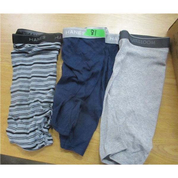 NEW:  3 PAIR MEN'S BOXER SHORTS (SIZE LARGE)