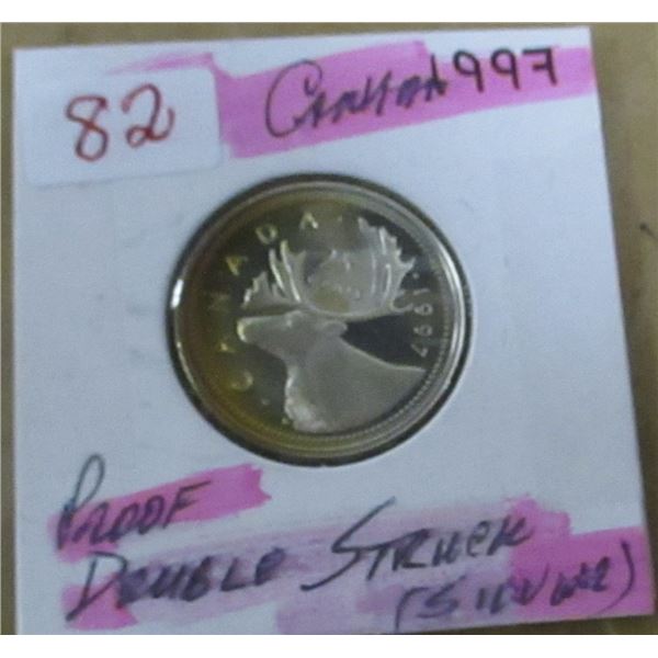 1997 PROOF CAMEO DOUBLE STRUCK CANADA SILVER QUARTER