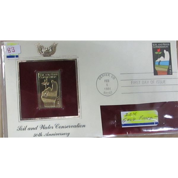 SOIL & WATER CONSERVATION 50TH ANNIVERSARY 22 KARAT GOLD STAMP