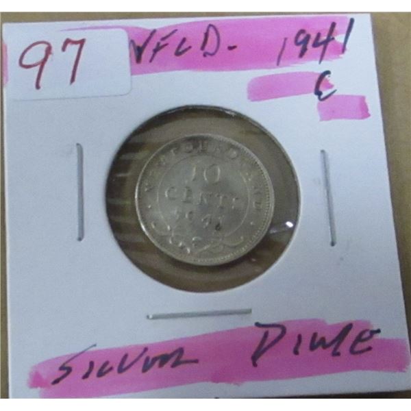 1941C NEWFOUNDLAND SILVER DIME