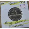 Image 1 : 1992 PROOF CAMEO ONTARIO QUARTER