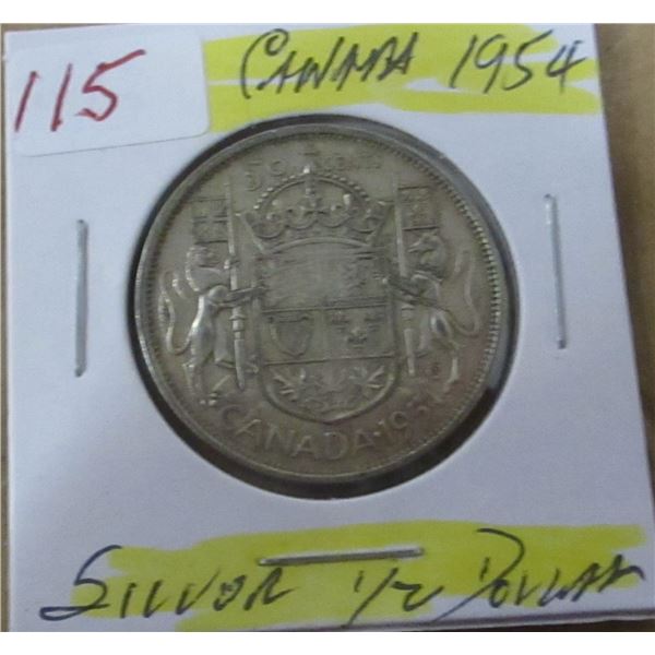 1954 CANADA SILVER HALF DOLLAR