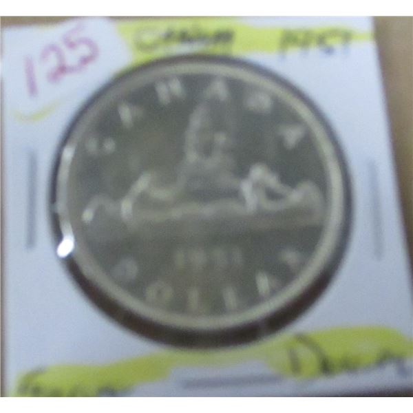 1957 CANADA SILVER DOLLAR