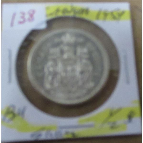 1959  CANADA BU SILVER HALF DOLLAR