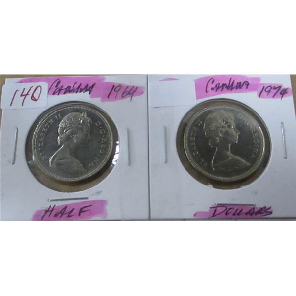 1969 - 1974 CANADA HALF DOLLARS
