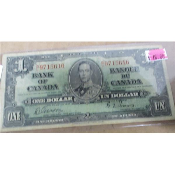 1937 BANK OF CANADA KING GEORGE VI $1 BILL