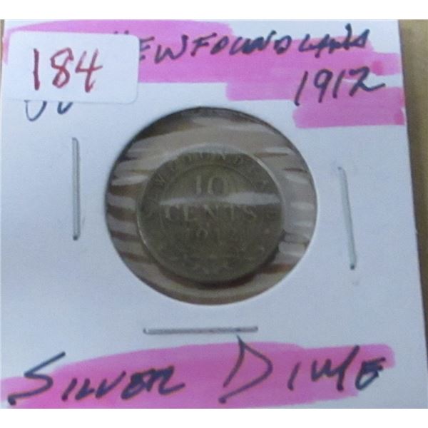 1912 NEWFOUNDLAND SILVER DIME