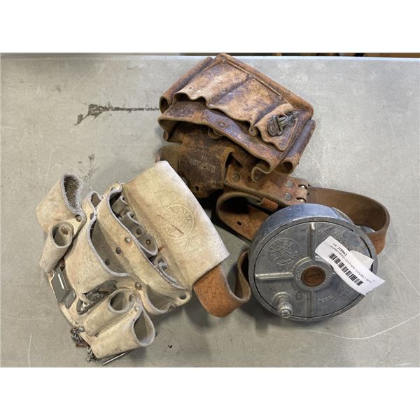 JOURNEYMANS LEATHER TOOLBELT WITH TIE WIRE REEL