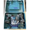 Image 1 : MAKITA 18VOLT DRILL AND IMPACT, WITH 2 BATTERIES, CHARGER AND CASE, WORKING