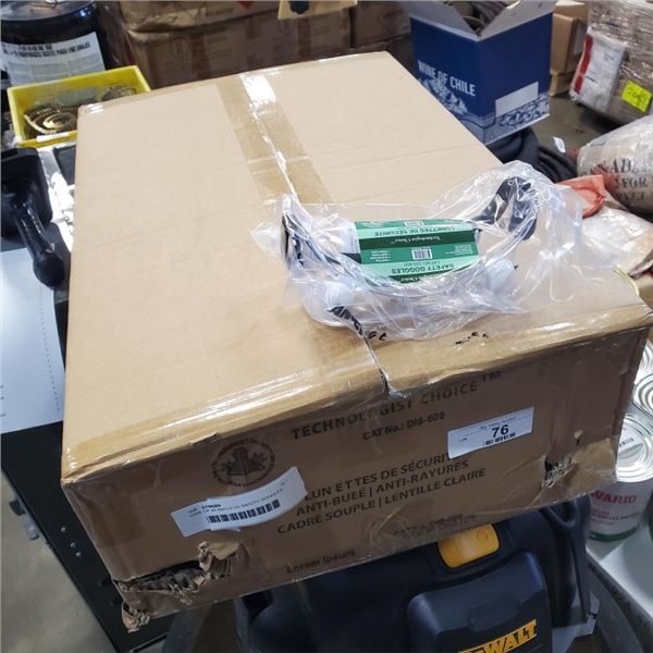 CASE OF 60 ANTI-FOG SAFETY GOGGLES