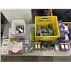 Image 1 : CRATE AND BIN OF OUTLET BOXES, FACEPLATES, OUTLETS AND MORE