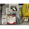 Image 3 : CRATE AND BIN OF OUTLET BOXES, FACEPLATES, OUTLETS AND MORE