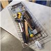 Image 1 : TRAY WITH HEAVY DUTY BAR DOOR HINGES, HAND TOOLS ETC.