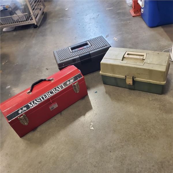 TOOL BOX AND 2 TACKLE BOXES