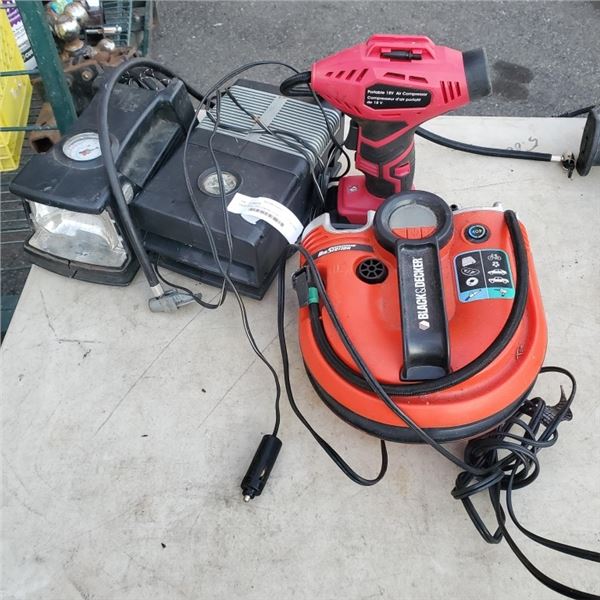FOUR SMALL AIR COMPRESSORS