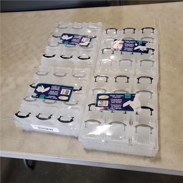 4 NEW 12 PACK OF PLASTIC ORGANIZER CONTAINERS