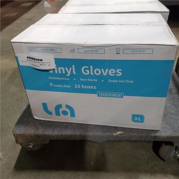 BOX OF NEW TRANSPARENT DISPOSABLE GLOVES SIZE X-LARGE