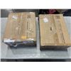 Image 1 : WHITE PNEUMATIC ARM SINGLE MONITOR DESK MOUNT AND BLACK CLAMP ON KEYBOARD TRAY