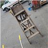 Image 3 : 5 FT WOODEN A FRAME LADDER AND METAL DOLLY