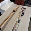 Image 2 : ANTIQUE SHOVELS AND PICK WITH RAKES
