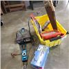 Image 1 : BIN OF ASSORTED SHOP TOOLS AND BATTERY CHARGER