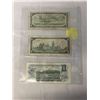 Image 2 : LAST 3 ISSUES OF CANADIAN $1 BILL; - 1954, 1967, 1793