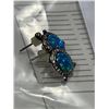 Image 2 : VINTAGE STERLING SILVER W/ OPAL GEMSTONE PAIR OF EARRINGS