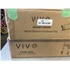 Image 2 : VIVO LAPTOP TRAY AND DESK MOUNT, WHITE CLAMP ON KEYBOARD TRAY AND SINGLE MONITOR DESK MOUNT