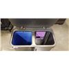 Image 2 : SIMPLE HUMAN DUAL COMPARTMENT STAINLESS TRASH RECYCLING BIN