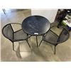 Image 1 : BLACK METAL PATIO TABLE WITH TWO CHAIRS