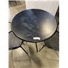 Image 2 : BLACK METAL PATIO TABLE WITH TWO CHAIRS