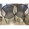 Image 3 : BLACK METAL PATIO TABLE WITH TWO CHAIRS