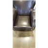 Image 2 : STUDDED BLACK LEATHER CHAIR