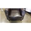 Image 2 : STUDDED BLACK LEATHER CHAIR