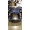 Image 1 : STUDDED BLACK LEATHER CHAIR