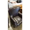 Image 2 : STUDDED BLACK LEATHER CHAIR